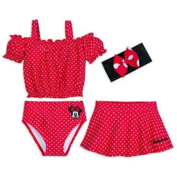 Disney Other - Minnie Mouse Deluxe Swimsuit Set for Girls